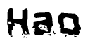 The image contains the word Hao in a stylized font with a static looking effect at the bottom of the words