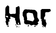 The image contains the word Hor in a stylized font with a static looking effect at the bottom of the words