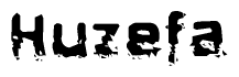 The image contains the word Huzefa in a stylized font with a static looking effect at the bottom of the words