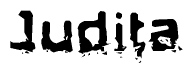 The image contains the word Judita in a stylized font with a static looking effect at the bottom of the words