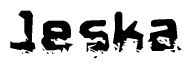 The image contains the word Jeska in a stylized font with a static looking effect at the bottom of the words