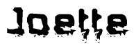The image contains the word Joette in a stylized font with a static looking effect at the bottom of the words