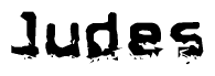 The image contains the word Judes in a stylized font with a static looking effect at the bottom of the words