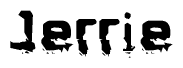 The image contains the word Jerrie in a stylized font with a static looking effect at the bottom of the words