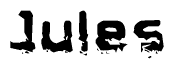 The image contains the word Jules in a stylized font with a static looking effect at the bottom of the words