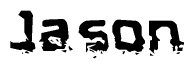 The image contains the word Jason in a stylized font with a static looking effect at the bottom of the words