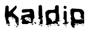 The image contains the word Kaldip in a stylized font with a static looking effect at the bottom of the words