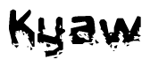 The image contains the word Kyaw in a stylized font with a static looking effect at the bottom of the words