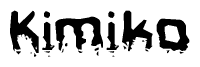 The image contains the word Kimiko in a stylized font with a static looking effect at the bottom of the words