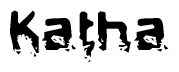 The image contains the word Katha in a stylized font with a static looking effect at the bottom of the words