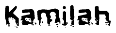 The image contains the word Kamilah in a stylized font with a static looking effect at the bottom of the words