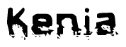   The image contains the word Kenia in a stylized font with a static looking effect at the bottom of the words 