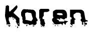 The image contains the word Koren in a stylized font with a static looking effect at the bottom of the words