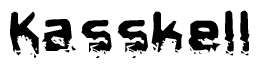 The image contains the word Kasskell in a stylized font with a static looking effect at the bottom of the words