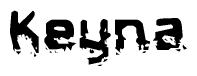   The image contains the word Keyna in a stylized font with a static looking effect at the bottom of the words 