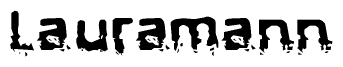 The image contains the word Lauramann in a stylized font with a static looking effect at the bottom of the words