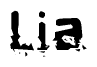The image contains the word Lia in a stylized font with a static looking effect at the bottom of the words