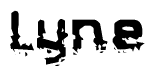 The image contains the word Lyne in a stylized font with a static looking effect at the bottom of the words