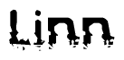 The image contains the word Linn in a stylized font with a static looking effect at the bottom of the words