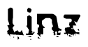 The image contains the word Linz in a stylized font with a static looking effect at the bottom of the words