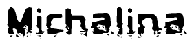 The image contains the word Michalina in a stylized font with a static looking effect at the bottom of the words