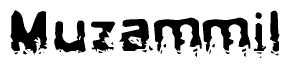 The image contains the word Muzammil in a stylized font with a static looking effect at the bottom of the words