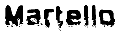 The image contains the word Martello in a stylized font with a static looking effect at the bottom of the words