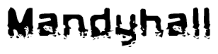 The image contains the word Mandyhall in a stylized font with a static looking effect at the bottom of the words