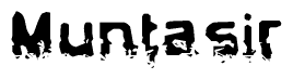 The image contains the word Muntasir in a stylized font with a static looking effect at the bottom of the words