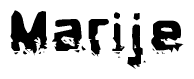 The image contains the word Marije in a stylized font with a static looking effect at the bottom of the words