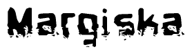 The image contains the word Margiska in a stylized font with a static looking effect at the bottom of the words