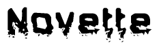The image contains the word Novette in a stylized font with a static looking effect at the bottom of the words