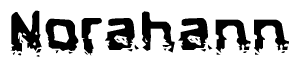 The image contains the word Norahann in a stylized font with a static looking effect at the bottom of the words