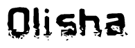 The image contains the word Olisha in a stylized font with a static looking effect at the bottom of the words