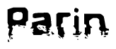 The image contains the word Parin in a stylized font with a static looking effect at the bottom of the words