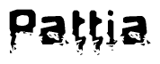 The image contains the word Pattia in a stylized font with a static looking effect at the bottom of the words