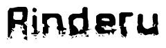   The image contains the word Rinderu in a stylized font with a static looking effect at the bottom of the words 