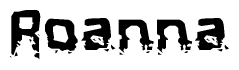 The image contains the word Roanna in a stylized font with a static looking effect at the bottom of the words