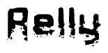 The image contains the word Relly in a stylized font with a static looking effect at the bottom of the words