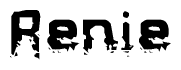 The image contains the word Renie in a stylized font with a static looking effect at the bottom of the words