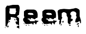 The image contains the word Reem in a stylized font with a static looking effect at the bottom of the words