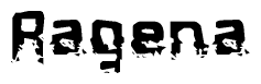 The image contains the word Ragena in a stylized font with a static looking effect at the bottom of the words