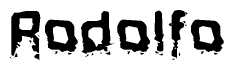 The image contains the word Rodolfo in a stylized font with a static looking effect at the bottom of the words