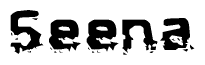 The image contains the word Seena in a stylized font with a static looking effect at the bottom of the words