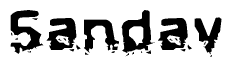 The image contains the word Sandav in a stylized font with a static looking effect at the bottom of the words