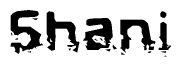 The image contains the word Shani in a stylized font with a static looking effect at the bottom of the words