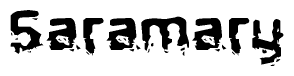 The image contains the word Saramary in a stylized font with a static looking effect at the bottom of the words