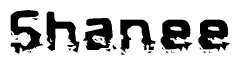 The image contains the word Shanee in a stylized font with a static looking effect at the bottom of the words