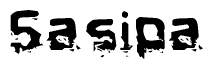 The image contains the word Sasipa in a stylized font with a static looking effect at the bottom of the words