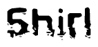 The image contains the word Shirl in a stylized font with a static looking effect at the bottom of the words
